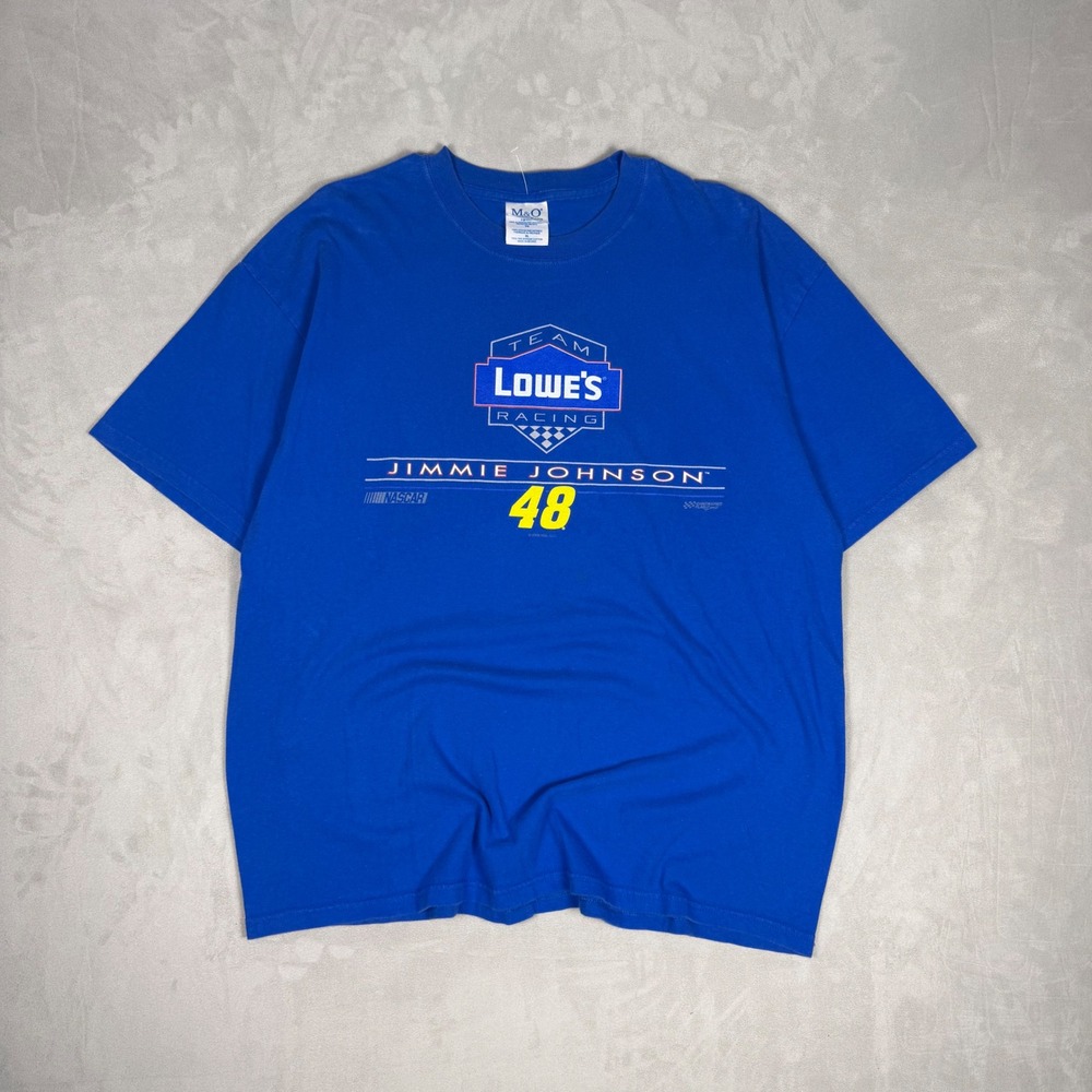 2000s Mens M&O Knits Jimmie Johnson Team Lowe's Racing Graphic Tee XL